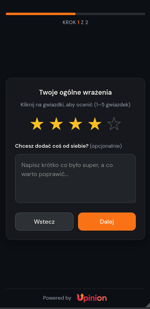 Podgląd ankiety Upinion na telefonie